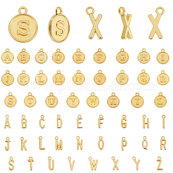 4 sac de 2 pendentifs de style tibétain en alliage de zinc avec 26 lettres&nbsp;FIND-SC0017-57G