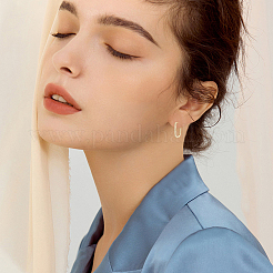 2 пара 2 цветов 925 овальных серег-колец из стерлингового серебра&nbsp;EJEW-BBC0001-75