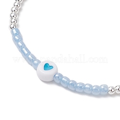 Bracelets tressés en perles rondes en laiton pour femmes&nbsp;BJEW-JB11718