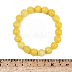 Bracciali elasticizzati con perle di giada giallo naturale&nbsp;BJEW-K212-C-038