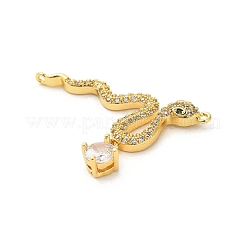Шармы-соединители из латуни с микропаве из прозрачного кубического циркония&nbsp;KK-C108-02A-G