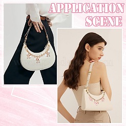 2 шт. 2 стиля сплав розовый эмаль цветок бант кулон кабель цепочка кошелек декоративные цепи&nbsp;AJEW-SC0031-22