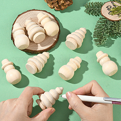 10 шт. 2 стиля рождественских незаконченных деревянных скульптурных украшений&nbsp;DJEW-SP0001-20