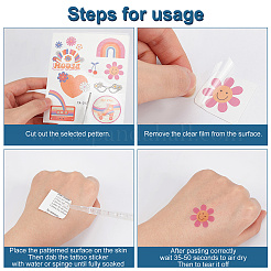 8 foglio 8 adesivi per tatuaggi body art a tema amore e pace&nbsp;DIY-CP0007-55