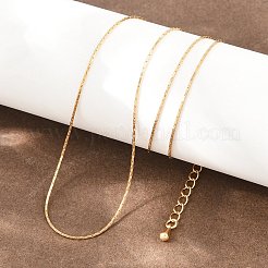 Collares de cadena de eslabones Boston de latón de 0.7 mm para mujer&nbsp;NJEW-Q351-02G