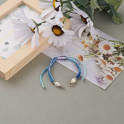 Регулируемый браслет из плетеного шнура из полиэстера&nbsp;AJEW-JB00859-02