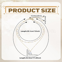 2 шт. ожерелья из искусственного жемчуга из латуни и АБС для женщин&nbsp;NJEW-LP0002-80