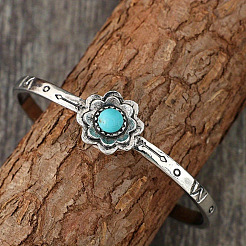 Браслеты-манжеты из ретро-сплава и синтетической бирюзы для женщин&nbsp;FS-WG1808F-01