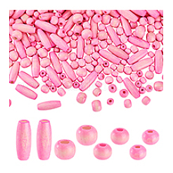 480 шт. 4 стиля крашеных бусин из натурального дерева&nbsp;WOOD-PH0003-66A