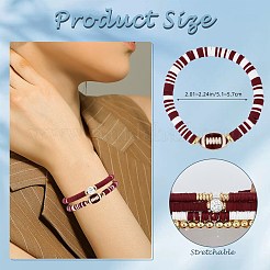 1 ensemble de bracelets extensibles en perles heishi en argile polymère faits à la main&nbsp;BJEW-SZ0002-67B-02