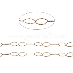 Catene a maglie con occhio di cavallo testurizzato in acciaio inossidabile 304 placcate ioni (ip)&nbsp;CHS-I020-01A-RG
