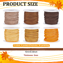 30 yard 6 couleurs polyester cordon torsadé garniture à lèvres&nbsp;OCOR-BC0006-27A