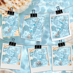 30 ciondolo in lega con tema oceano e perline di vetro decorative in 6 stili&nbsp;HJEW-BM0001-38