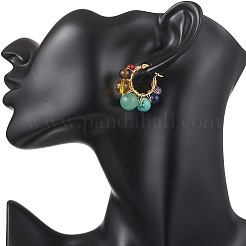 Круглые серьги-кольца из смешанных камней&nbsp;EJEW-TA00783