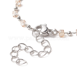 Creazione di braccialetti a catena con perline di vetro cubico&nbsp;AJEW-JB01151-04
