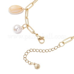Pulseras con dijes de concha de agua dulce natural y esmalte de aleación&nbsp;BJEW-JB12214-02