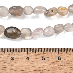 Fili di perle agata grigio naturale &nbsp;G-C286-A22