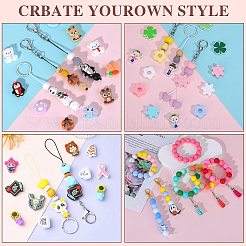 80шт 4 стильных круглых силиконовых фокусных бусины&nbsp;SIL-SZ0001-22D