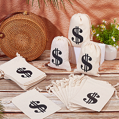 Cordon de serrage en coton imprimé d'un dollar noir bgas&nbsp;ABAG-WH0083-012