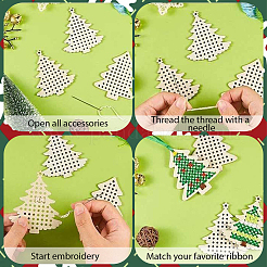 1 пакетик наборов для вышивки крестом по дереву на рождественскую тематику&nbsp;WOOD-SC0002-23B