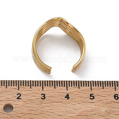 Mehrlagige offene Manschettenringe aus Edelstahl 304 für Damen&nbsp;RJEW-A095-06G