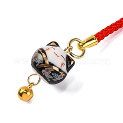 Фарфоровый кулон в виде кошки удачи&nbsp;HJEW-G027-01