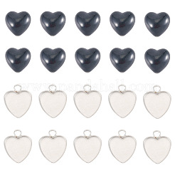20 Stück Cabochon-Fassung aus Edelstahl 304 für Modeschmuck&nbsp;STAS-TA0006-23