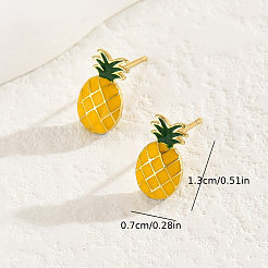 Серьги-гвоздики из латуни в форме ананаса&nbsp;IH2278