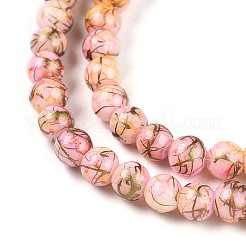 Выпечка окрашенные стеклянные бусины пряди&nbsp;DGLA-N003-4mm-B02