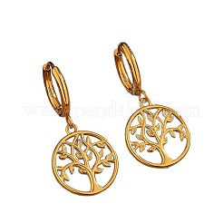 Boucles d'oreilles pendantes créoles en acier inoxydable 304 pour femmes&nbsp;WG02B39-01