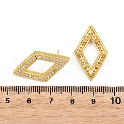 Boucles d'oreilles en laiton avec zircone cubique de micro pave&nbsp;KK-Z166-05G