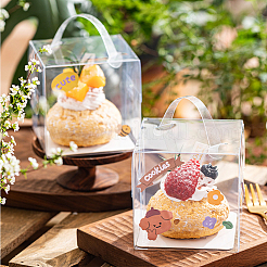 Faltbare transparente Kunststoff-Einzelkuchen-Geschenkverpackungsbox&nbsp;CON-WH0084-42A