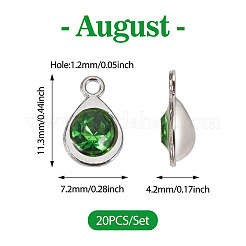 20 Stück facettierte Glasanhänger&nbsp;RGLA-TADJ0001-01F