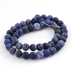 Матовое естественно содалит круглый шарик нити&nbsp;G-F231-01-10mm