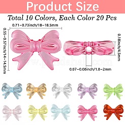 200шт 10 цвета прозрачные акриловые бусины&nbsp;TACR-PA0001-11