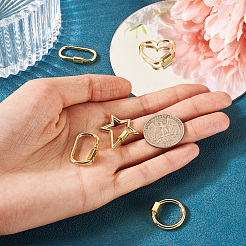 Латунные брелоки с карабином&nbsp;KK-TA0007-82G