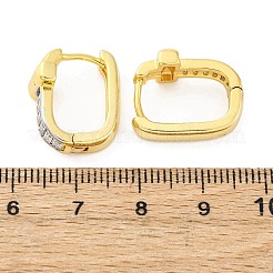 Orecchini a cerchio in ottone con zirconi cubici chiari micro pavè&nbsp;EJEW-H158-16B-GP