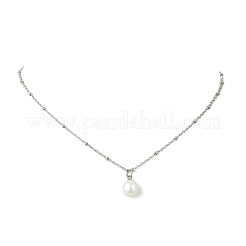 Ciondolo a forma di patata con perla d'acqua dolce naturale coltivata&nbsp;NJEW-JN06346-01