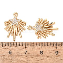 Pendenti in zirconi cubici trasparenti in micro pavè di ottone&nbsp;KK-A304-07G