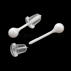 Orecchini a bottone con sfera rotonda in ceramica ipoallergenica in bioceramica con zirconi&nbsp;EJEW-Q768-18G