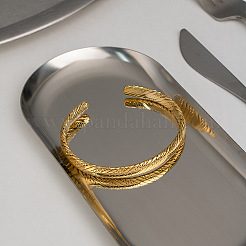 Brazaletes finos y ondulados de acero inoxidable 304 de 7.6 mm de estilo vintage para mujer.&nbsp;DW7125