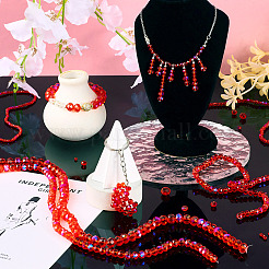 5 нить 5 нити прозрачных гальванических стеклянных бусин размера 3~10x2~8&nbsp;GLAA-TA0001-96A