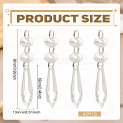 4 шт. подвески из стекла в форме капли&nbsp;GLAA-LP0001-22