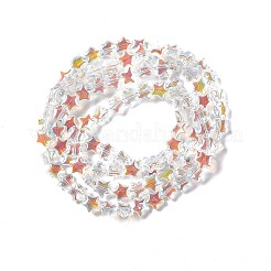 Прозрачные стеклянные бусины гальваническим пряди&nbsp;X-EGLA-E030-01J