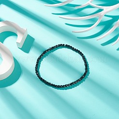 Женский эластичный браслет из бисера из натуральной черной шпинели&nbsp;BJEW-JB08976-04