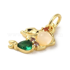 Pendenti in ottone con micro pavé di vetro colorato di zirconi cubici&nbsp;KK-R162-026G-G