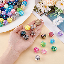 Наборы для изготовления браслетов из круглых бусин из смолы цвета ab-color&nbsp;DIY-ME0001-21