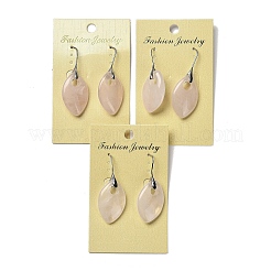 Orecchini pendenti in quarzo rosa naturale con occhio di cavallo&nbsp;EJEW-I315-01P-04