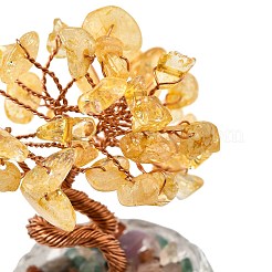 Натуральные желтые кварцевые чипсы украшения из дерева жизни&nbsp;DJEW-Q010-01A