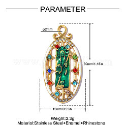 304 Edelstahl-Emaille-Anhänger&nbsp;STAS-OY017-90G